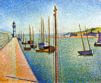(image for) Handmade oil painting Copy paintings of famous artists Paul Signac's painting, The Masts, Portrieux, O